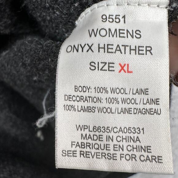 Woolrich Wool Sweater Jacket WMNS XL Onyx Heather Colorblock Hooded Zip Dotted - Picture 11 of 12